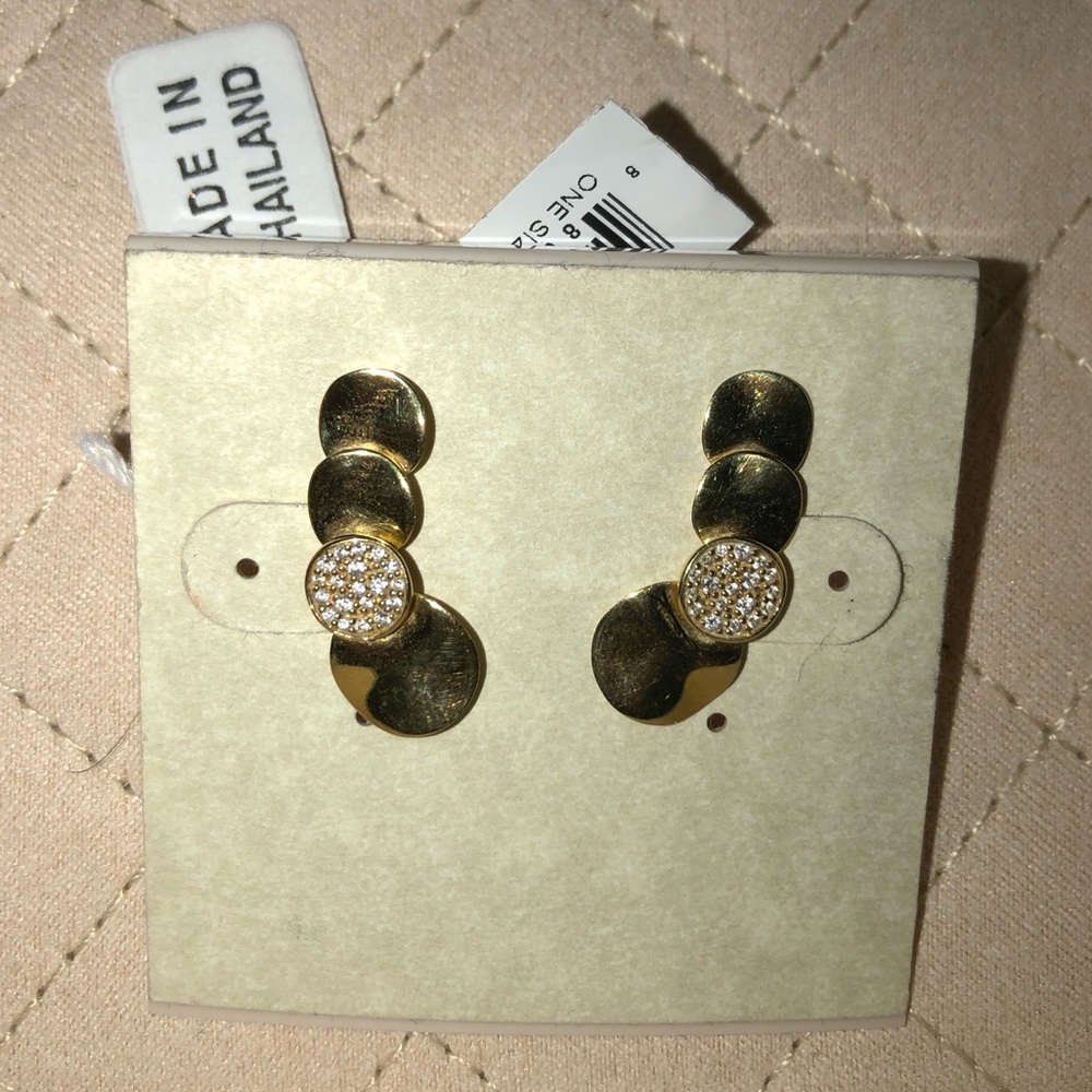 Ippolita 18k stardust small wavy and pave overlapping earrings